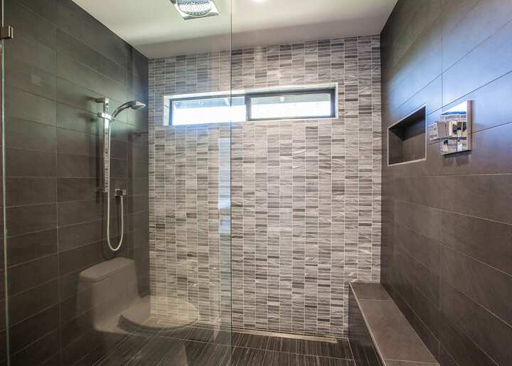 A walk in shower installation provides safety and style to a Palm Bay, FL bathroom.